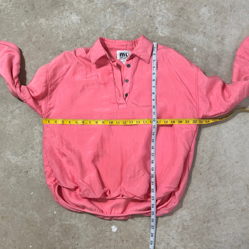 Vintage ML Sport Pink Silk Pullover Jacket Women’s Small Buttons Balletcore - Picture 4 of 8